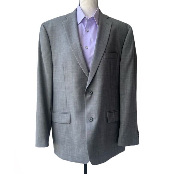 Michael Kors Other - Michael Kors Wool Suit Blazer Mens Sz 44 Gray Regular Fit Lined Single Breasted